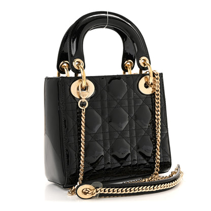 Christian Dior Patent Cannage Mini Lady Dior Black 3 of 13