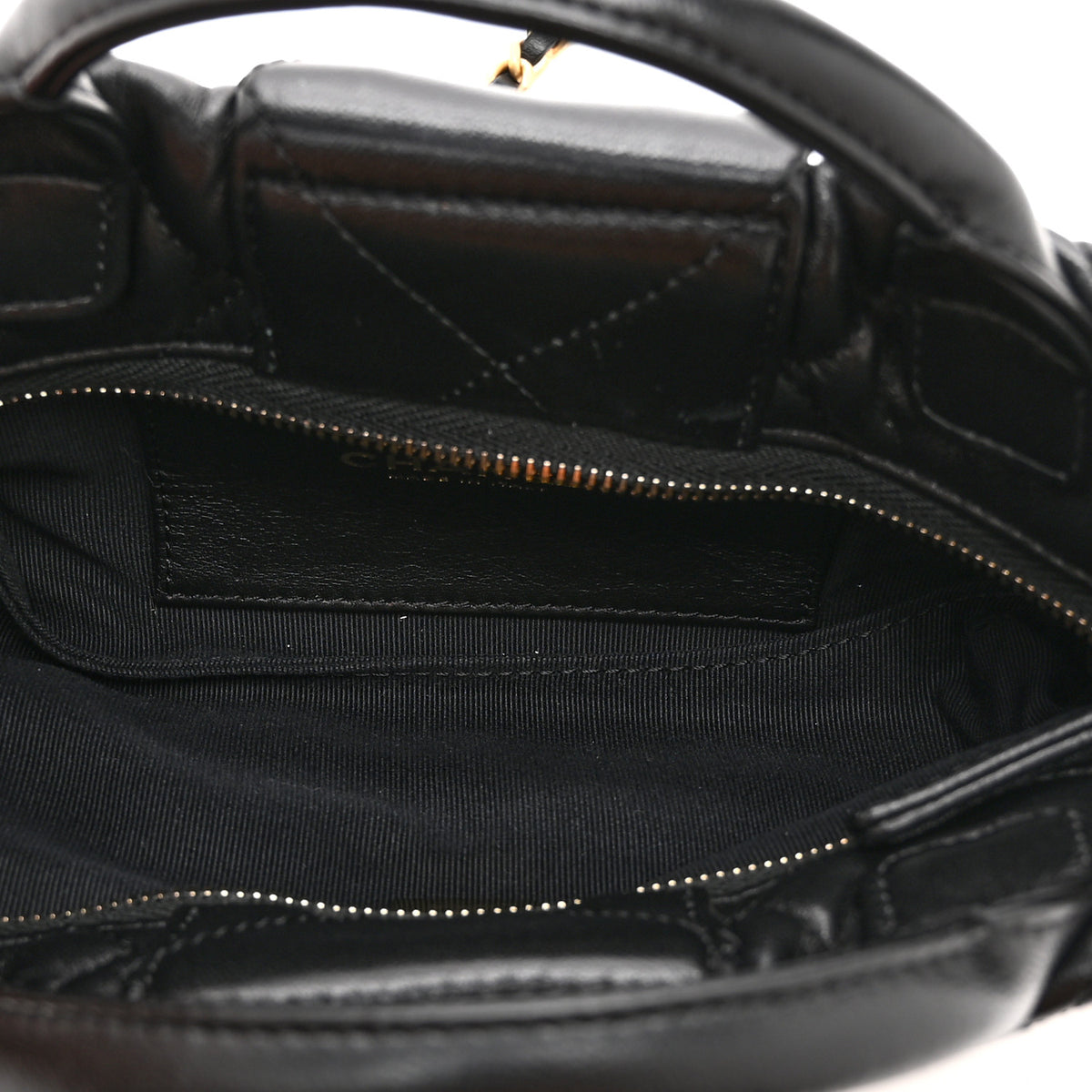 Lambskin Quilted Mini Bow Bag Black