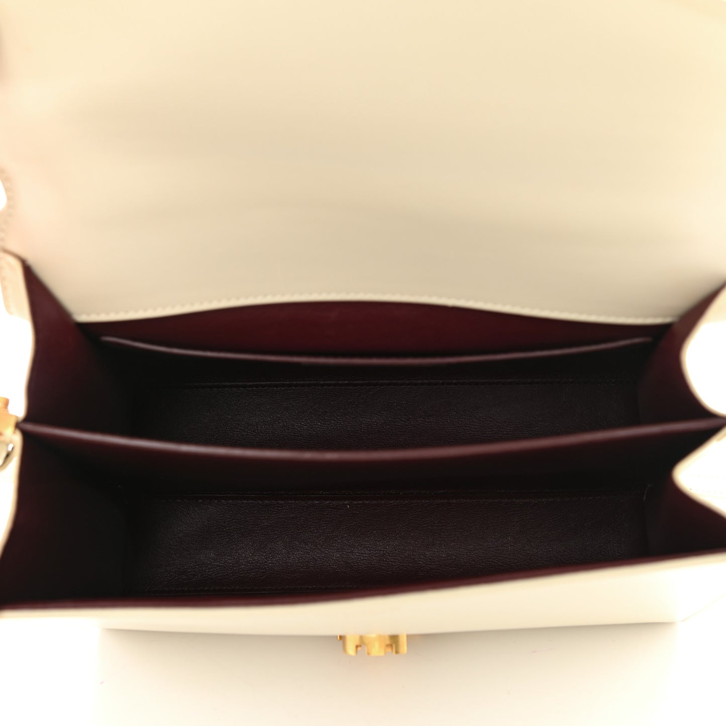 Smooth Calfskin Medium Classic Monogram Cassandra Top Handle Crema Soft Rouge Legion