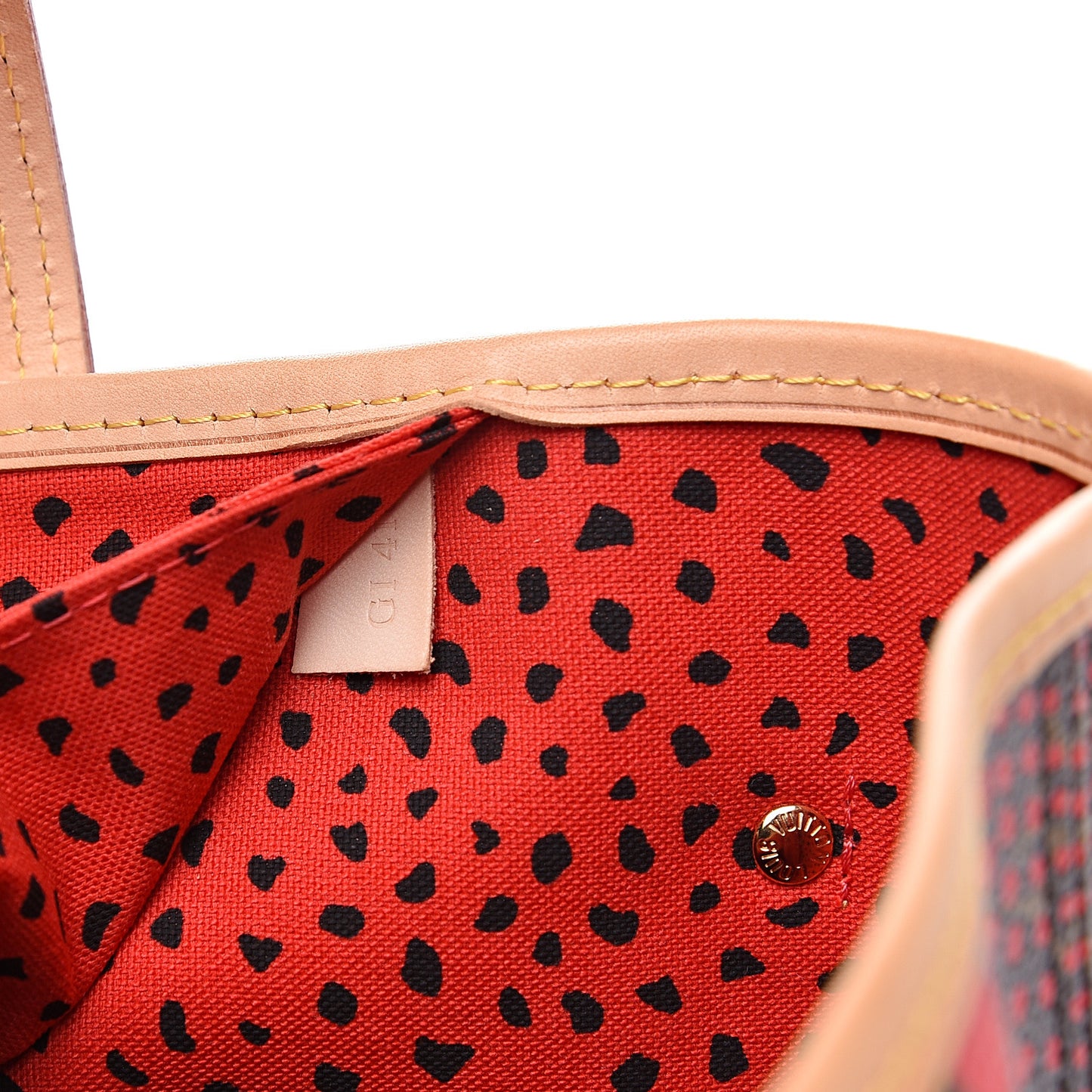 Monogram Kusama Waves Neverfull MM Red
