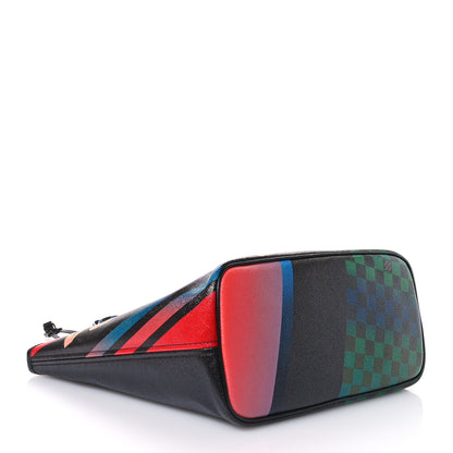 Louis Vuitton Damier Race Neverfull MM Noir Rouge 5 of 13