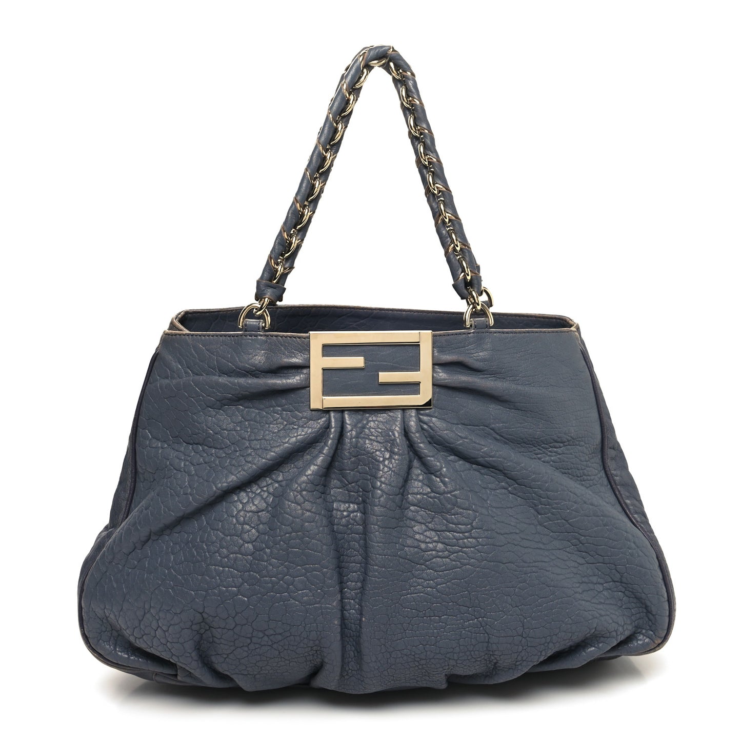 Crinkled Lambskin Mia Tote Blue