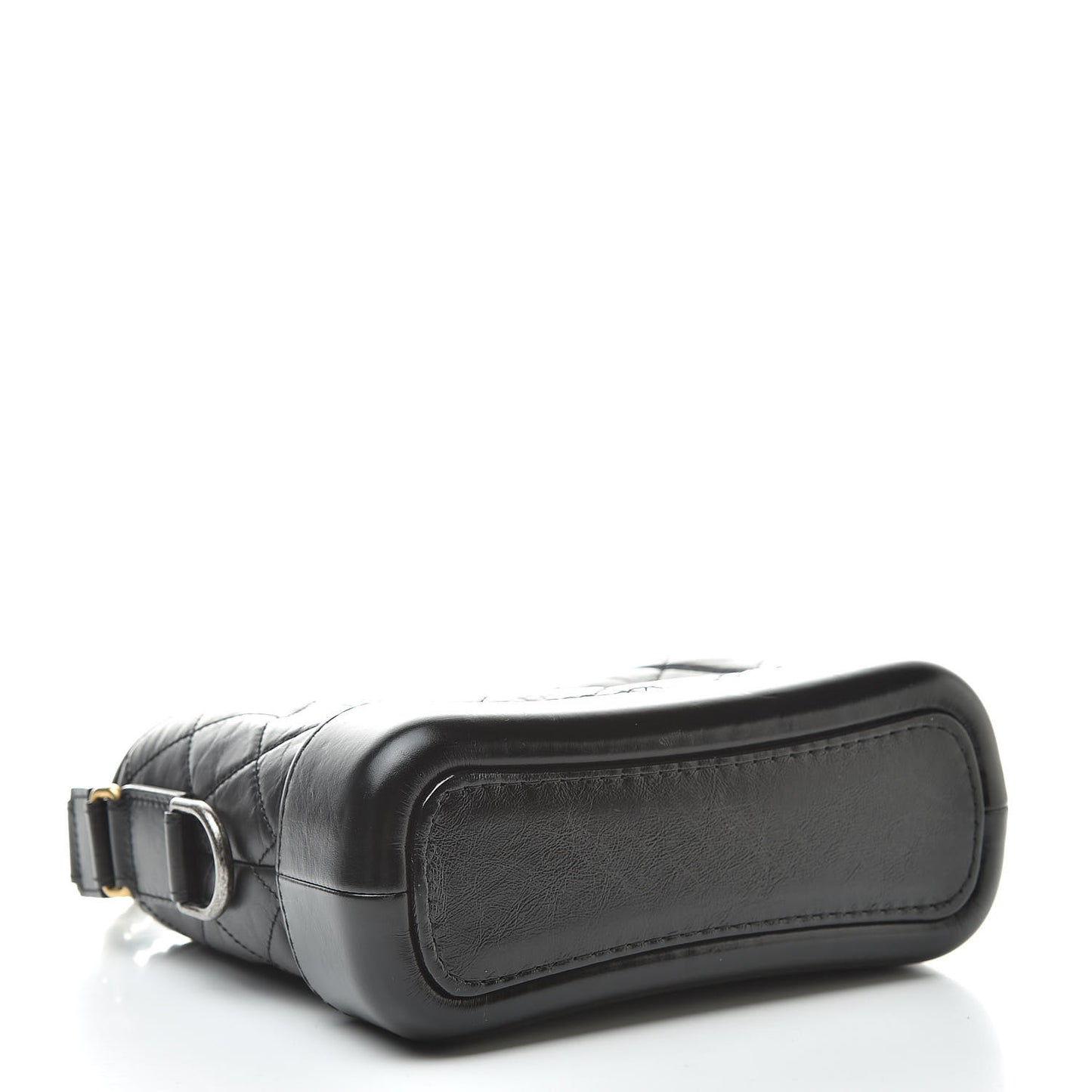 Aged Calfskin Quilted Small Gabrielle Hobo Black