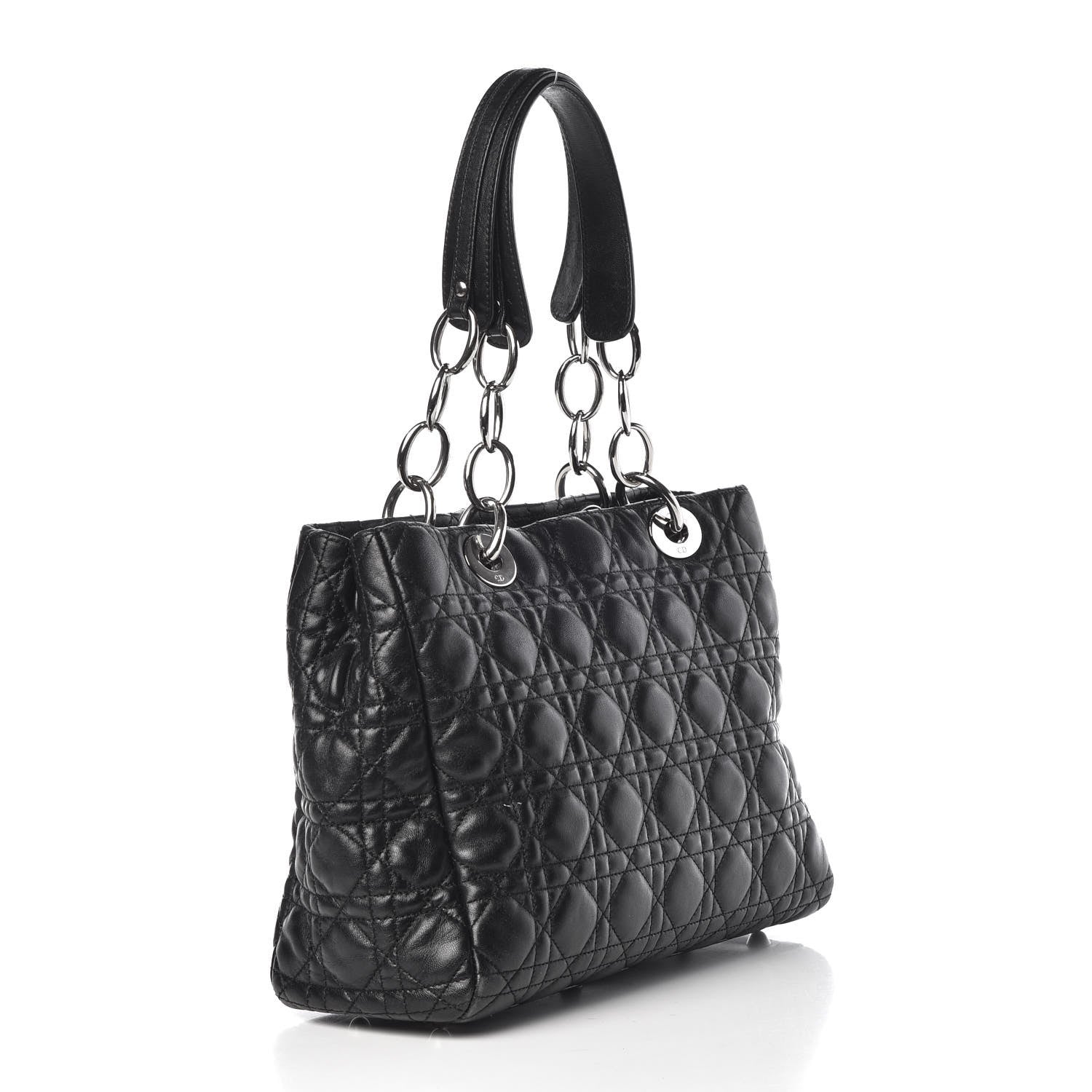 Christian Dior Lambskin Cannage Small Dior Soft Shopping Tote Black 2 of 11