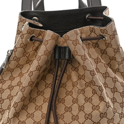 Gucci Monogram Dollar Calfskin O Drawstring Backpack Beige Ebony Testa di Moro Dark Chocolate 8 of 10