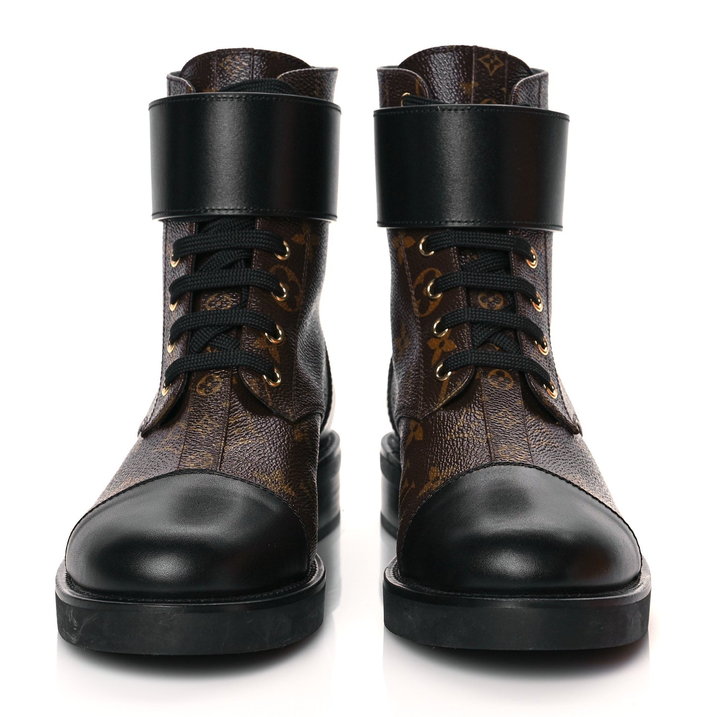 Calfskin Monogram Wonderland Flat Ranger Boots 39 Black