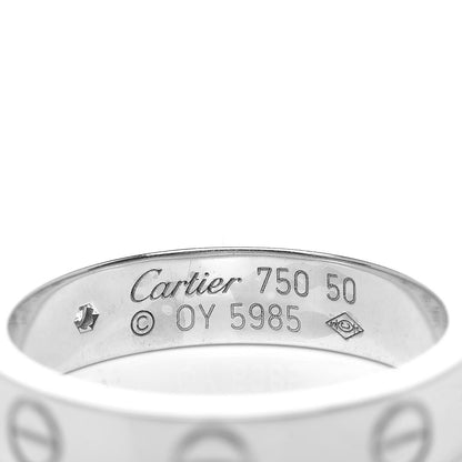 Cartier 18K White Gold Diamond 4mm LOVE Wedding Band Ring 50 5.25 4 of 4