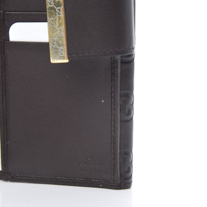 Gucci Guccissima Margaux Calfskin Icon Bar Continental Flap Wallet Chocolate 8 of 10