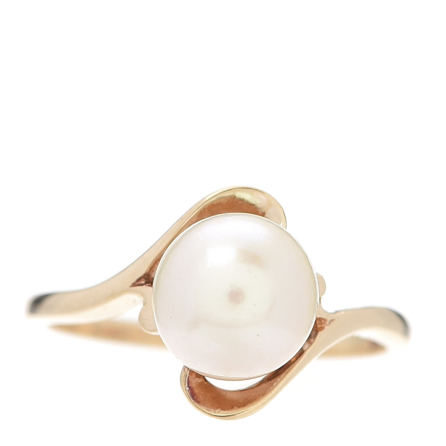 14K Yellow Gold Akoya Pearl 8mm Ring 53 6.25