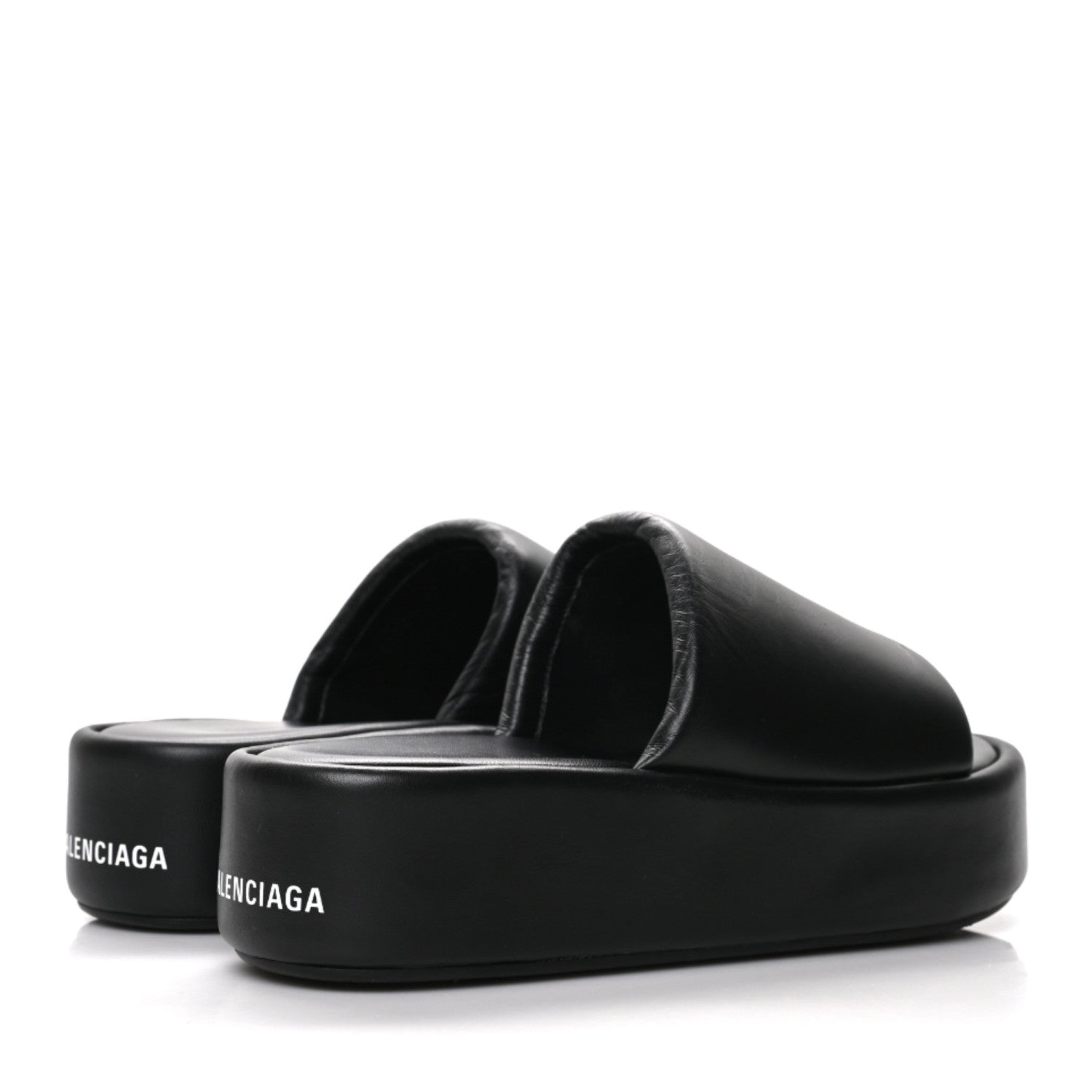Balenciaga Smooth Nappa Logo Rise Platform Sandals 41 Black White 4 of 7