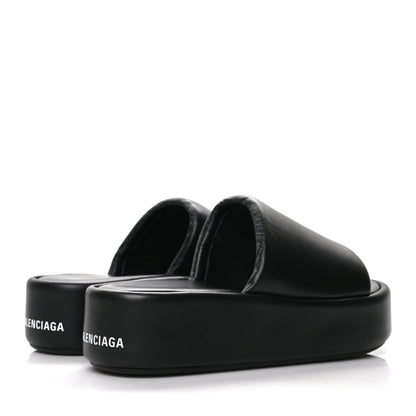 Balenciaga Smooth Nappa Logo Rise Platform Sandals 41 Black White 4 of 7