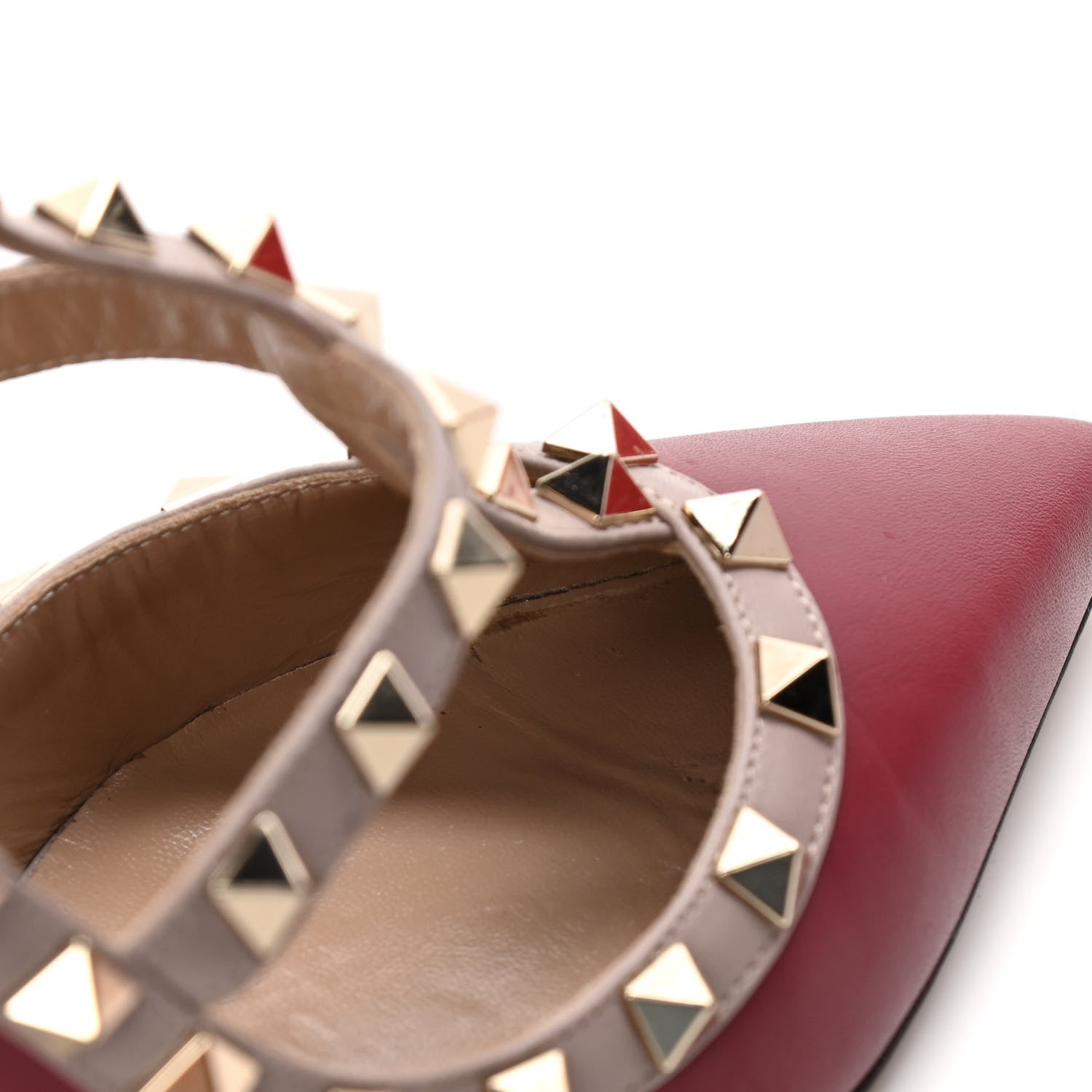 Valentino Garavani Nappa Rockstud Ankle Strap 100mm Pumps 38 Rubino Poudre 11 of 12
