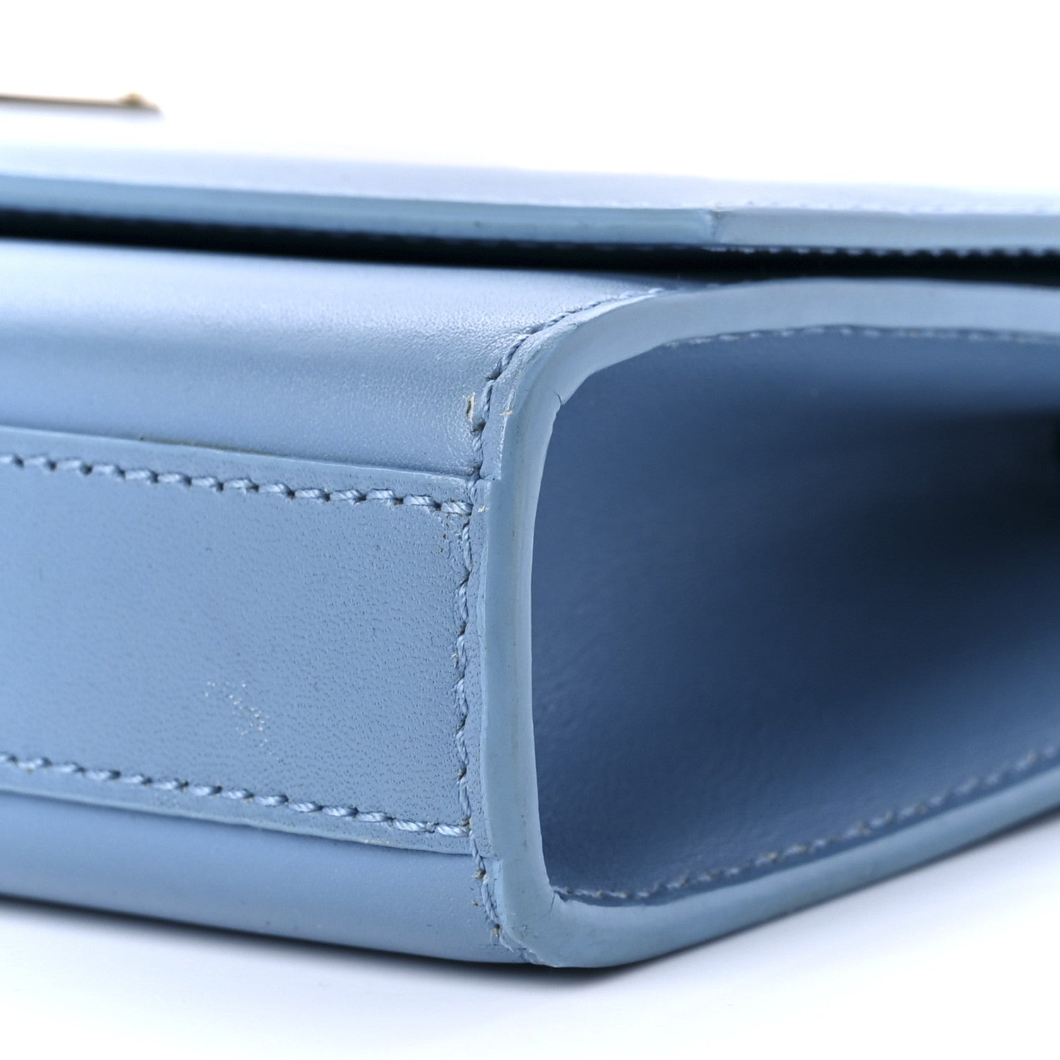 Saint Laurent Smooth Calfskin Classic Monogram Cassandre Clutch Blue Glacier 9 of 9