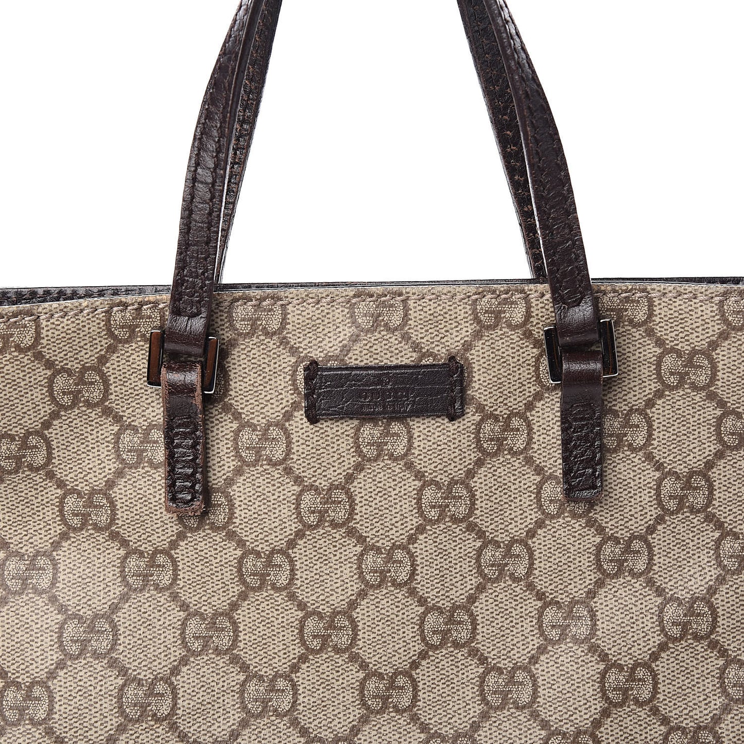 GG Plus Monogram Flat Vertical Tote Brown