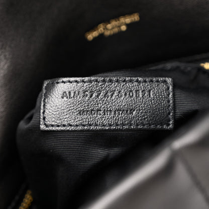 Saint Laurent Lambskin Quilted Small Loulou Puffer Monogram Chain Satchel Black 6 of 9