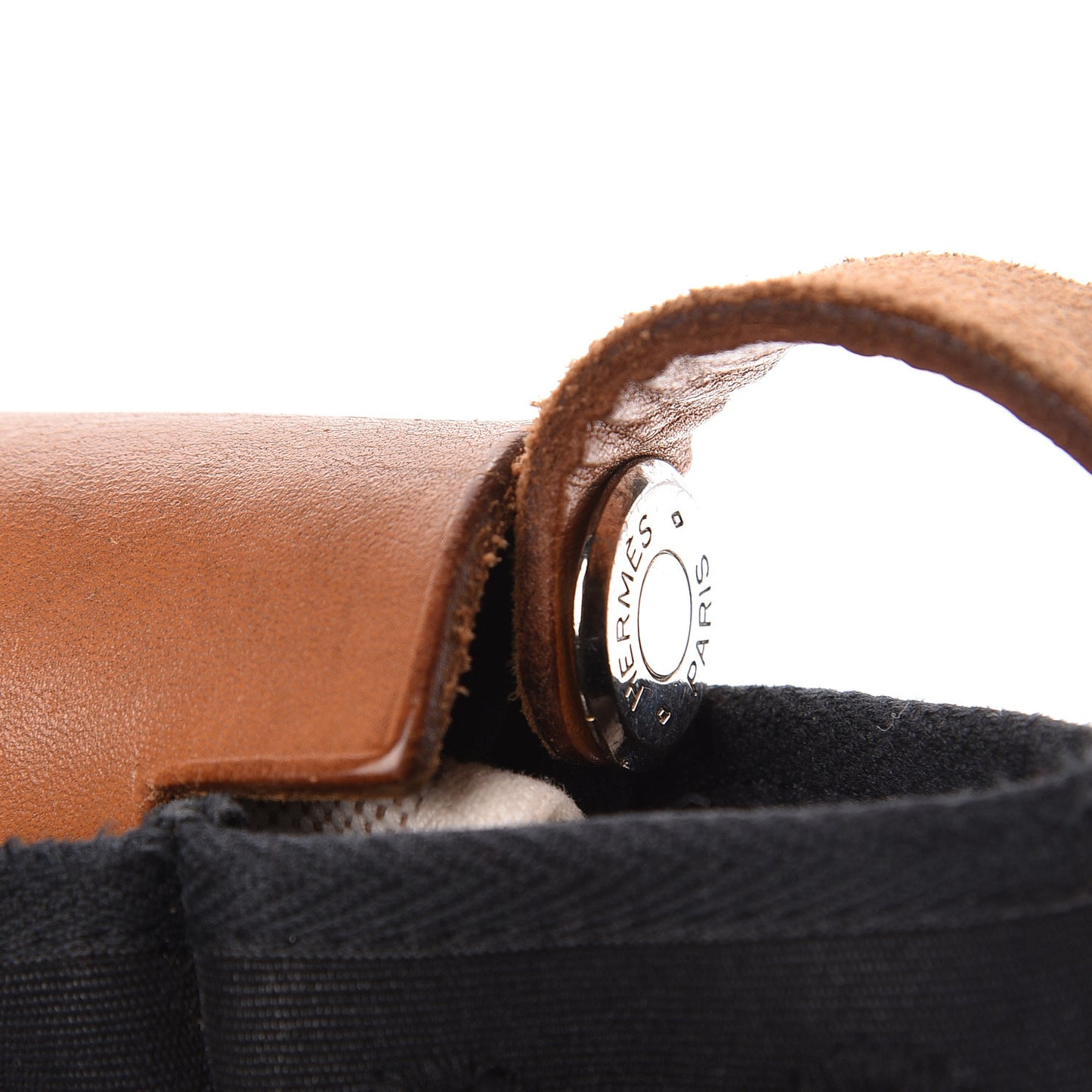 Toile Vache Calfskin Herbag PM 30 Black Natural