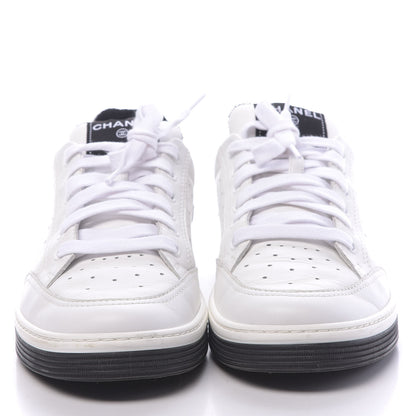Chanel Calfskin Mens Logo Sneakers 43 Black White 2 of 11