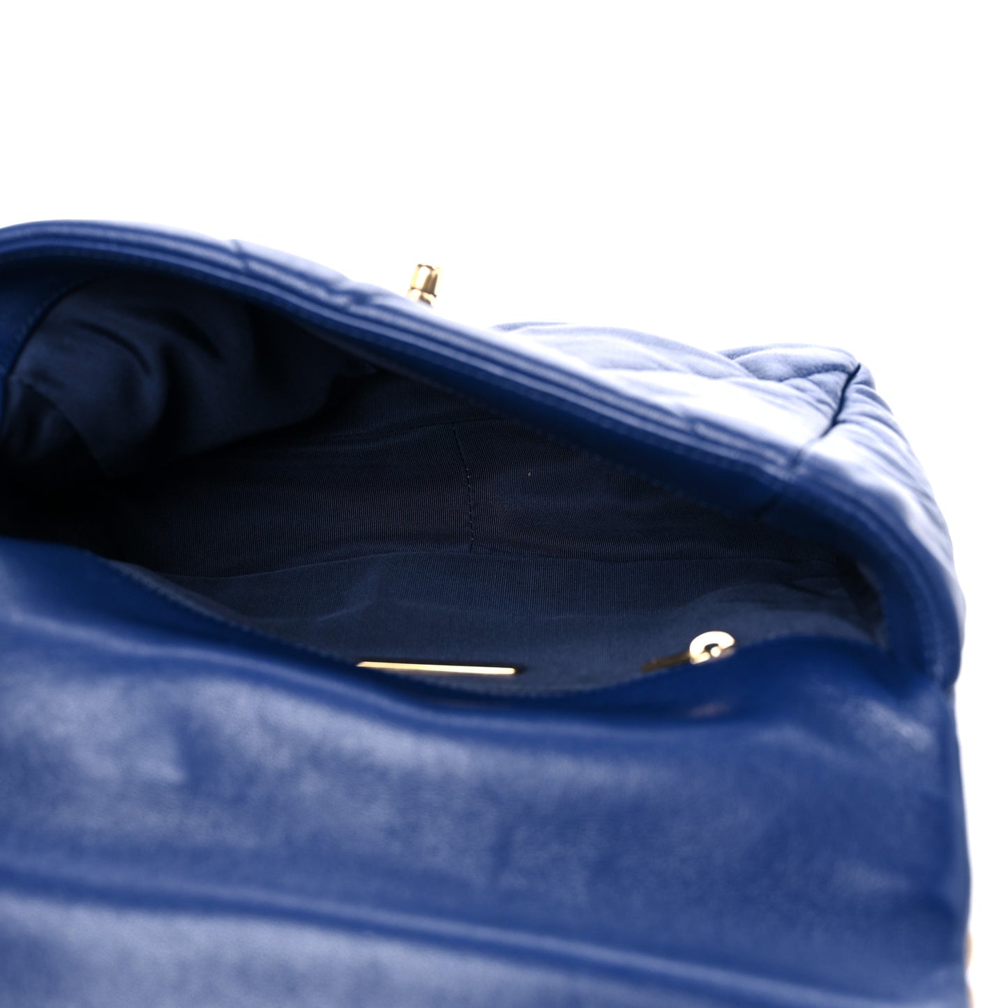 Goatskin Quilted Medium Chanel 19 Flap Dark Blue