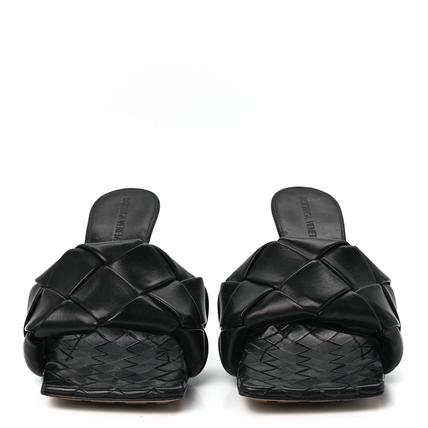 Nappa Maxi Intrecciato Lido Mule Sandals 39 Black