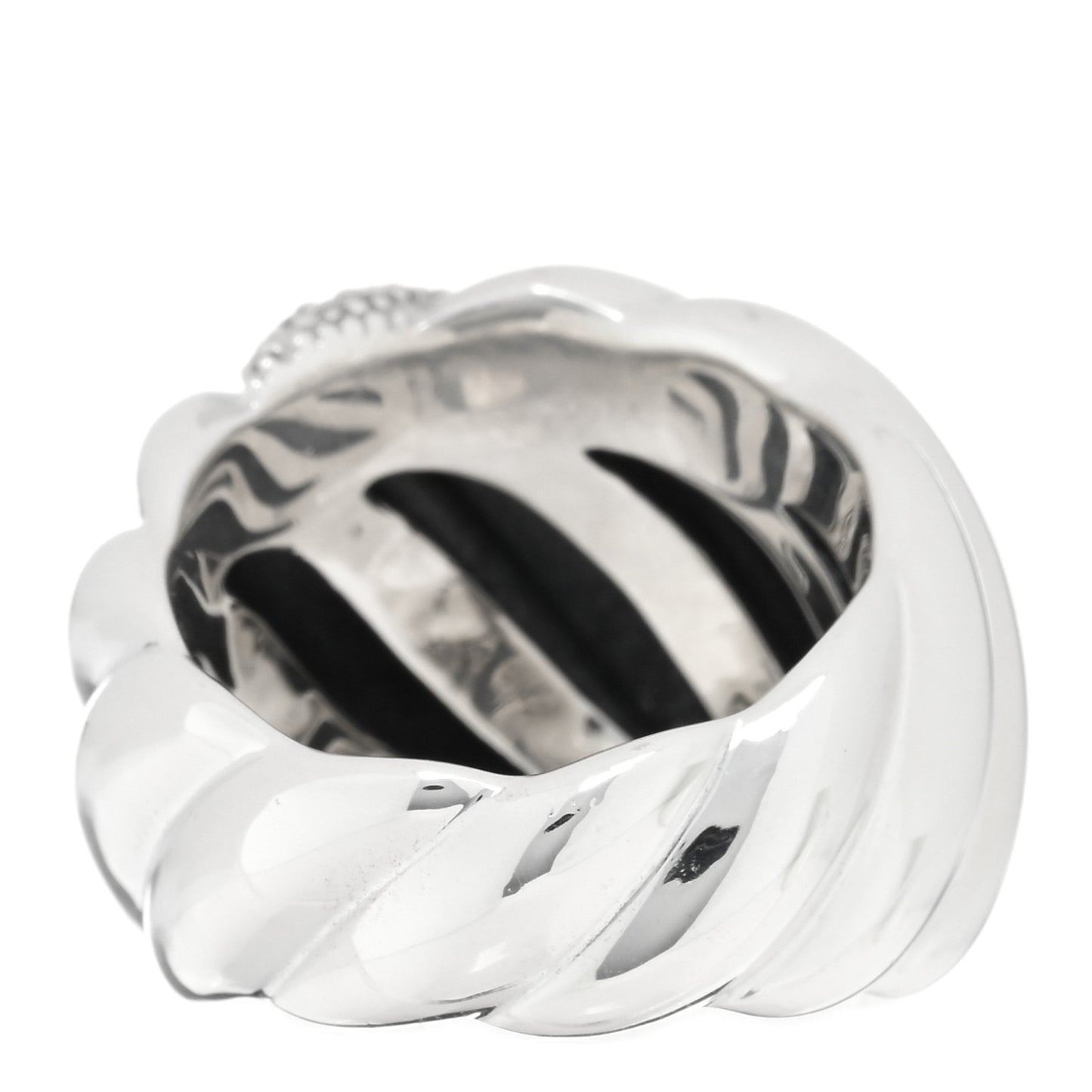 Sterling Silver Diamond Hampton Cable Ring 54 7
