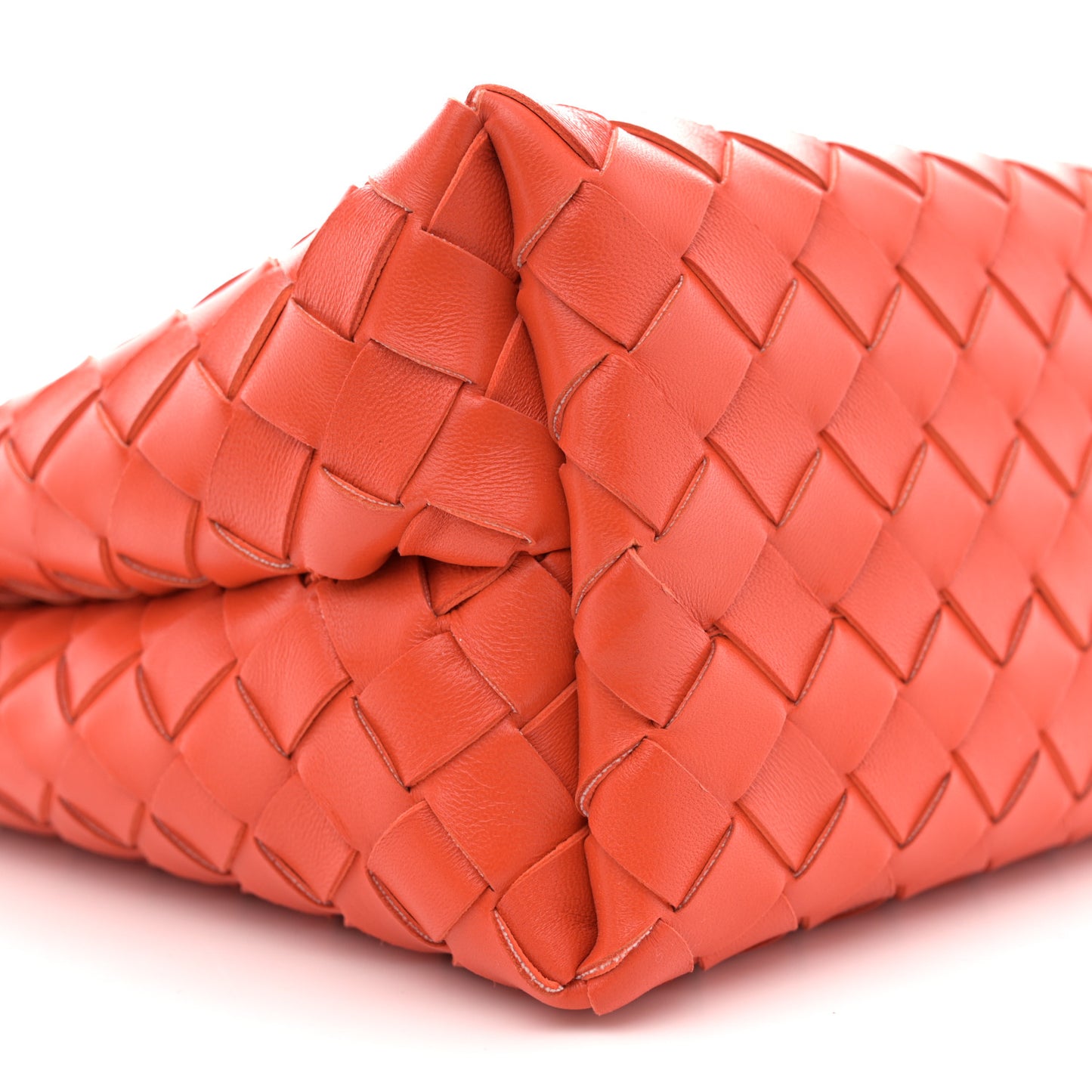 Nappa Intrecciato Small Andiamo With Chain Shoulder Bag Orange