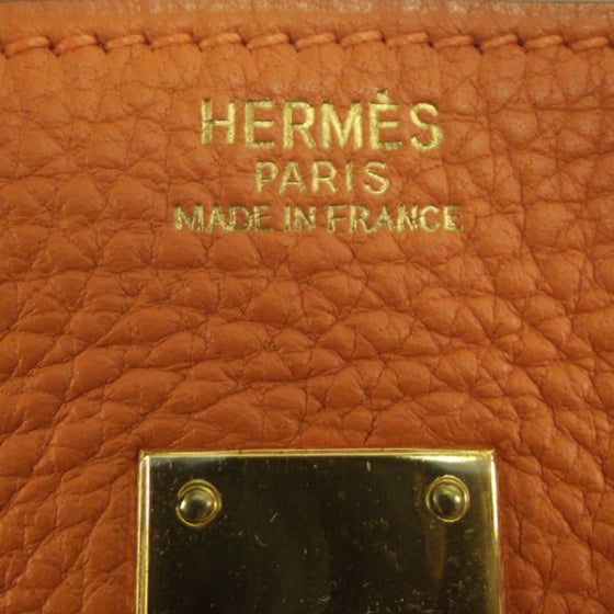 Hermes Taurillon Clemence Birkin 25 Orange 7 of 12