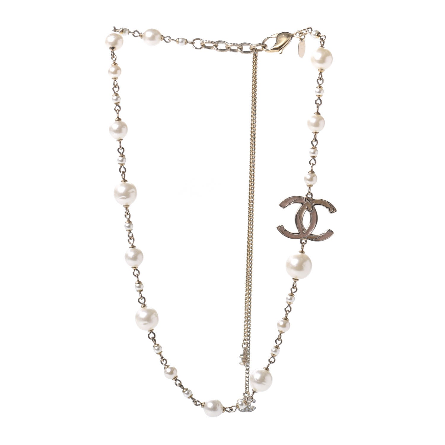 Chanel Pearl Enamel CC Short Necklace Gold 3 of 7
