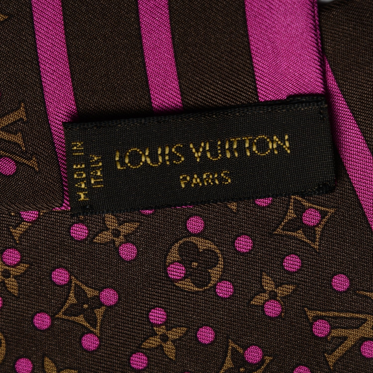 Louis Vuitton Silk Perforated Monogram Bandeau Fuchsia Brown 4 of 5