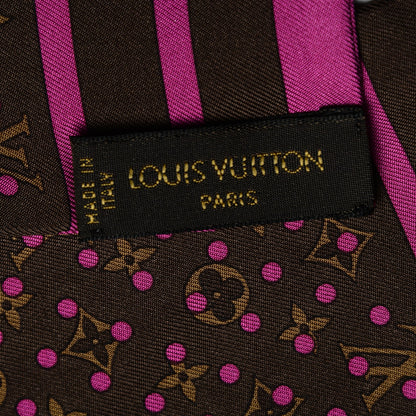 Louis Vuitton Silk Perforated Monogram Bandeau Fuchsia Brown 4 of 5