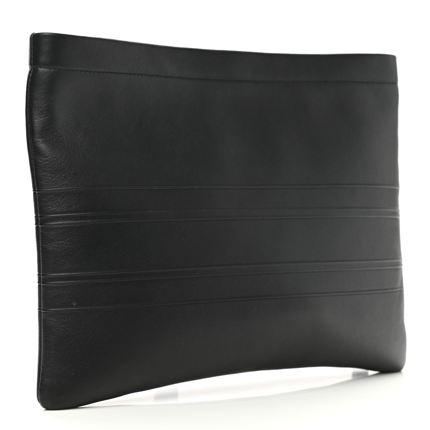 Christian Dior Calfskin Embossed Logo Zip Clutch Black 3 of 7