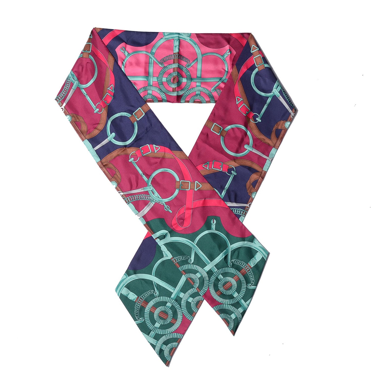 Silk Eperon D'Or Remix Maxi Twilly Rose Indien Cassis Vert