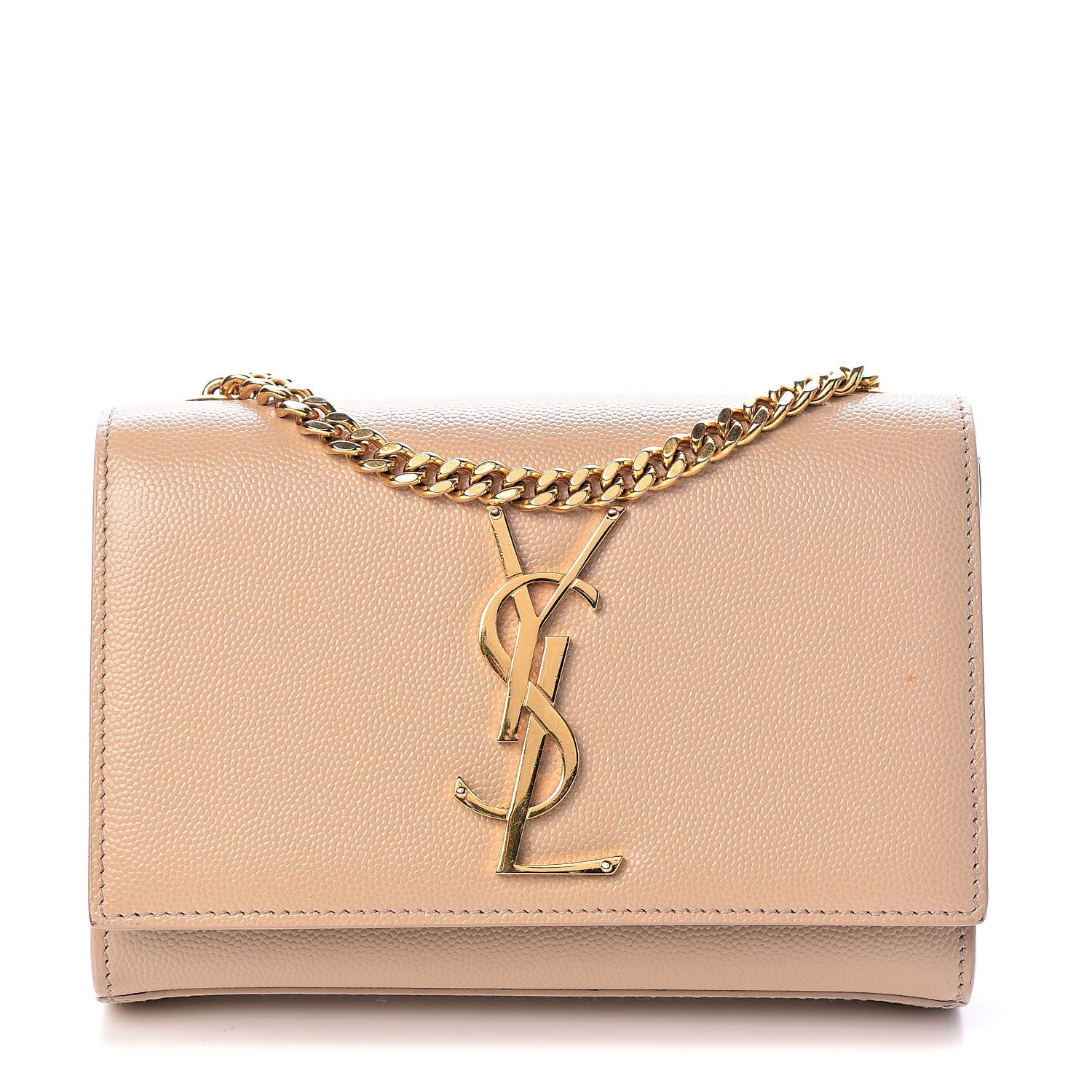 Saint Laurent Grain De Poudre Small Monogram Kate Satchel Nude Powder 1 of 15