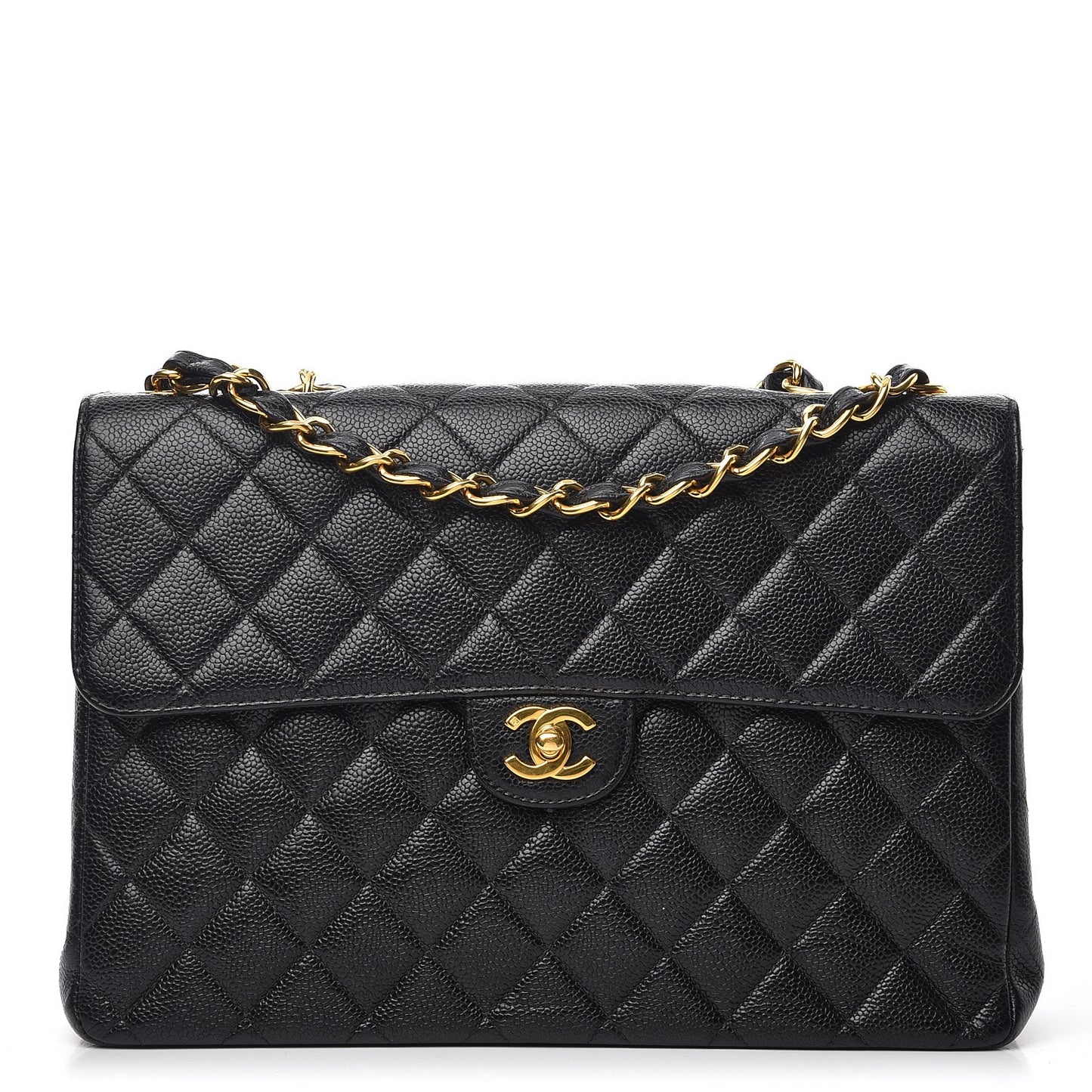 Caviar Quilted Jumbo Single Flap Black