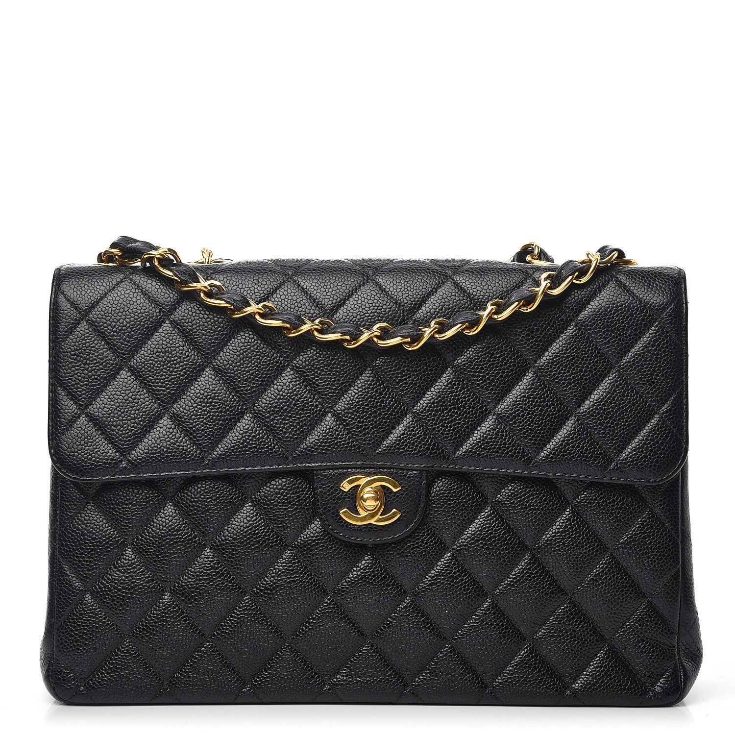 Chanel Caviar Quilted Jumbo Single Flap Black 1 of 8