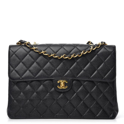 Chanel Caviar Quilted Jumbo Single Flap Black 1 of 8