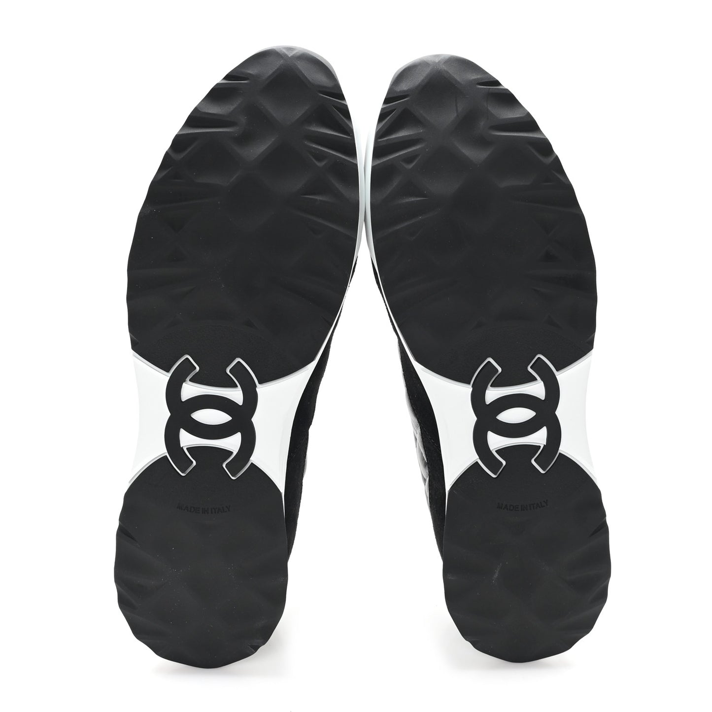 Suede Calfskin Quilted Sneakers 39.5 Black