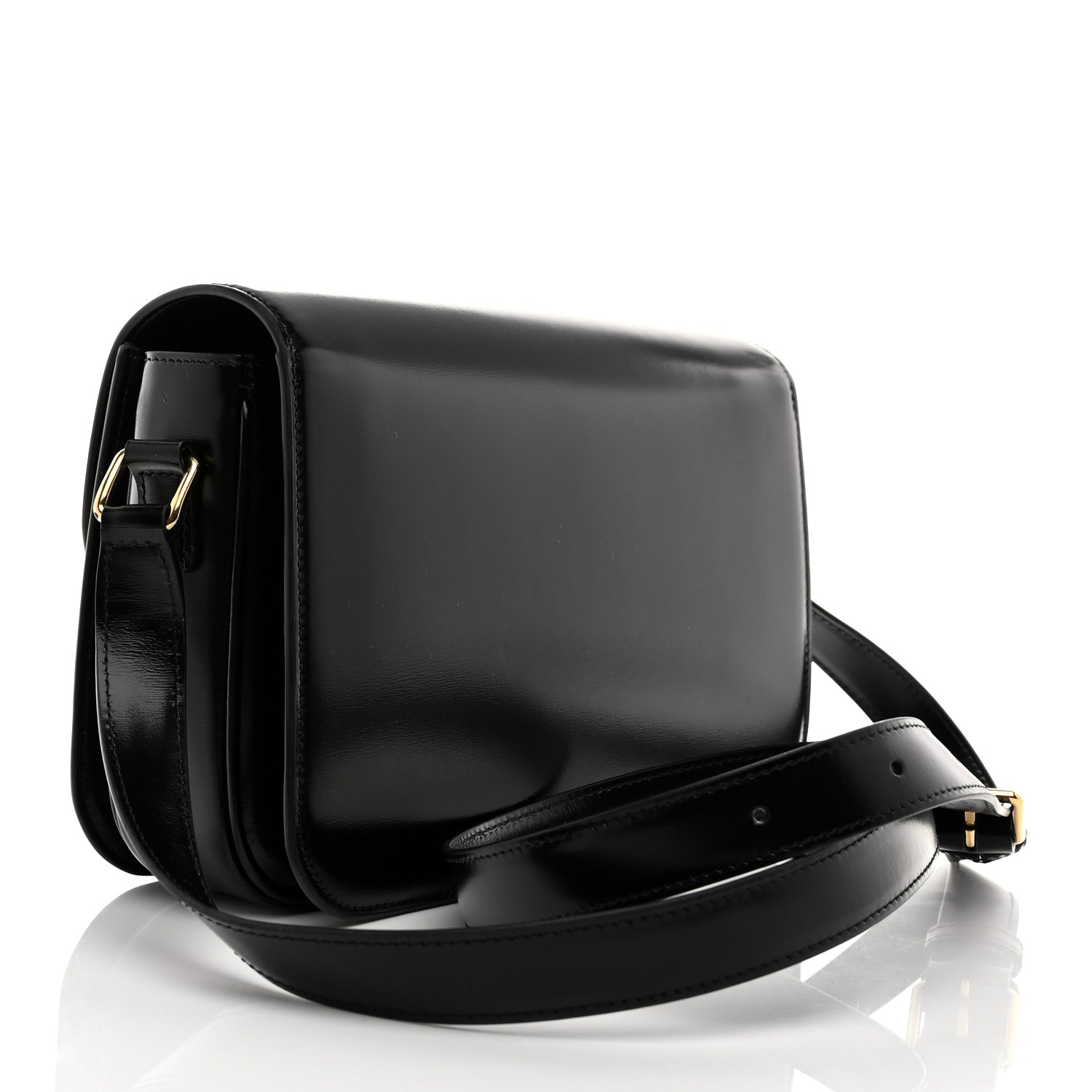 Celine Shiny Calfskin Medium Triomphe Black 3 of 11