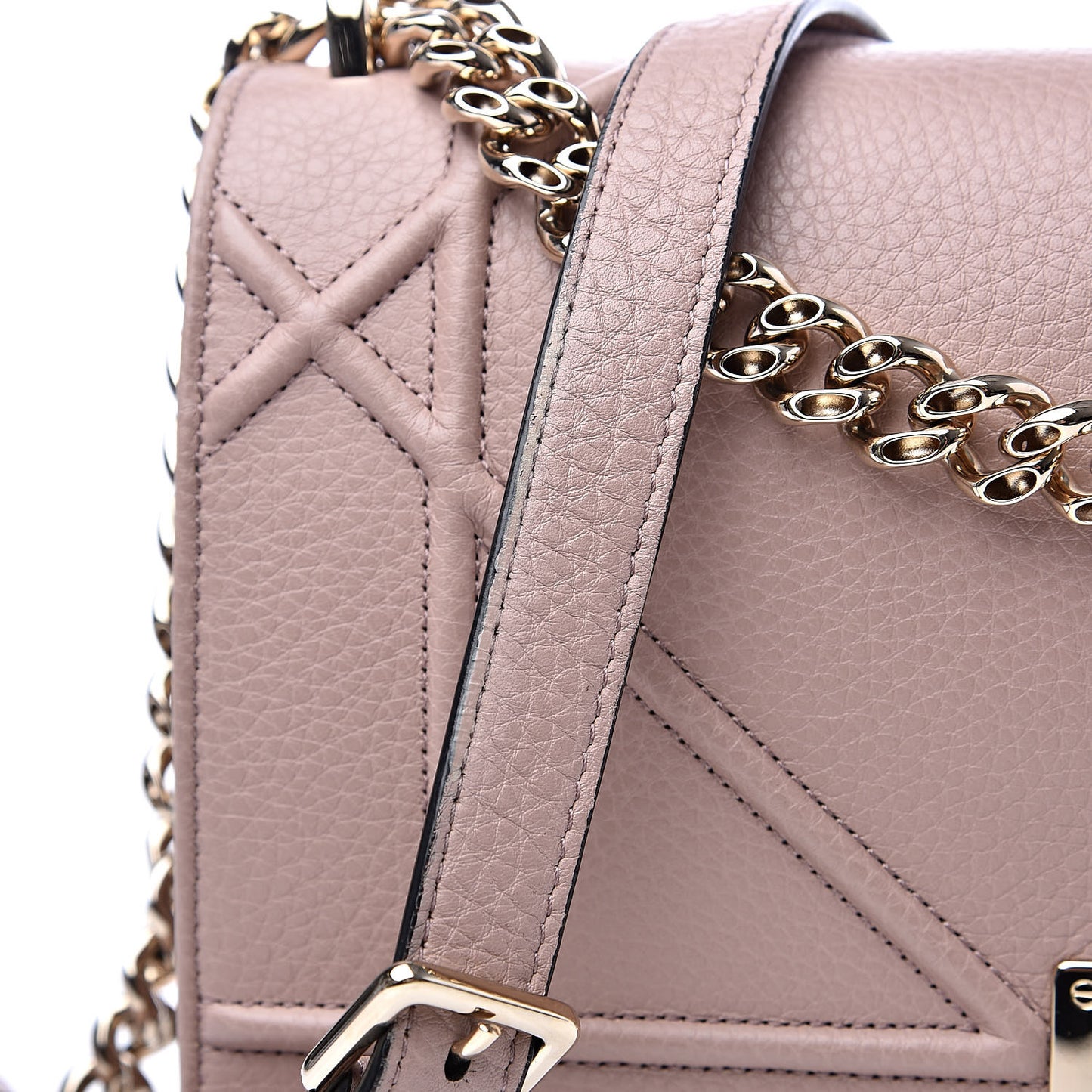 Grained Calfskin Medium Diorama Flap Bag Nude
