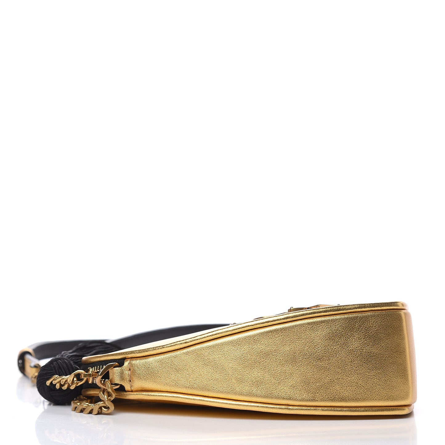 Metallic Calfskin Heart Monogram Crossbody Gold