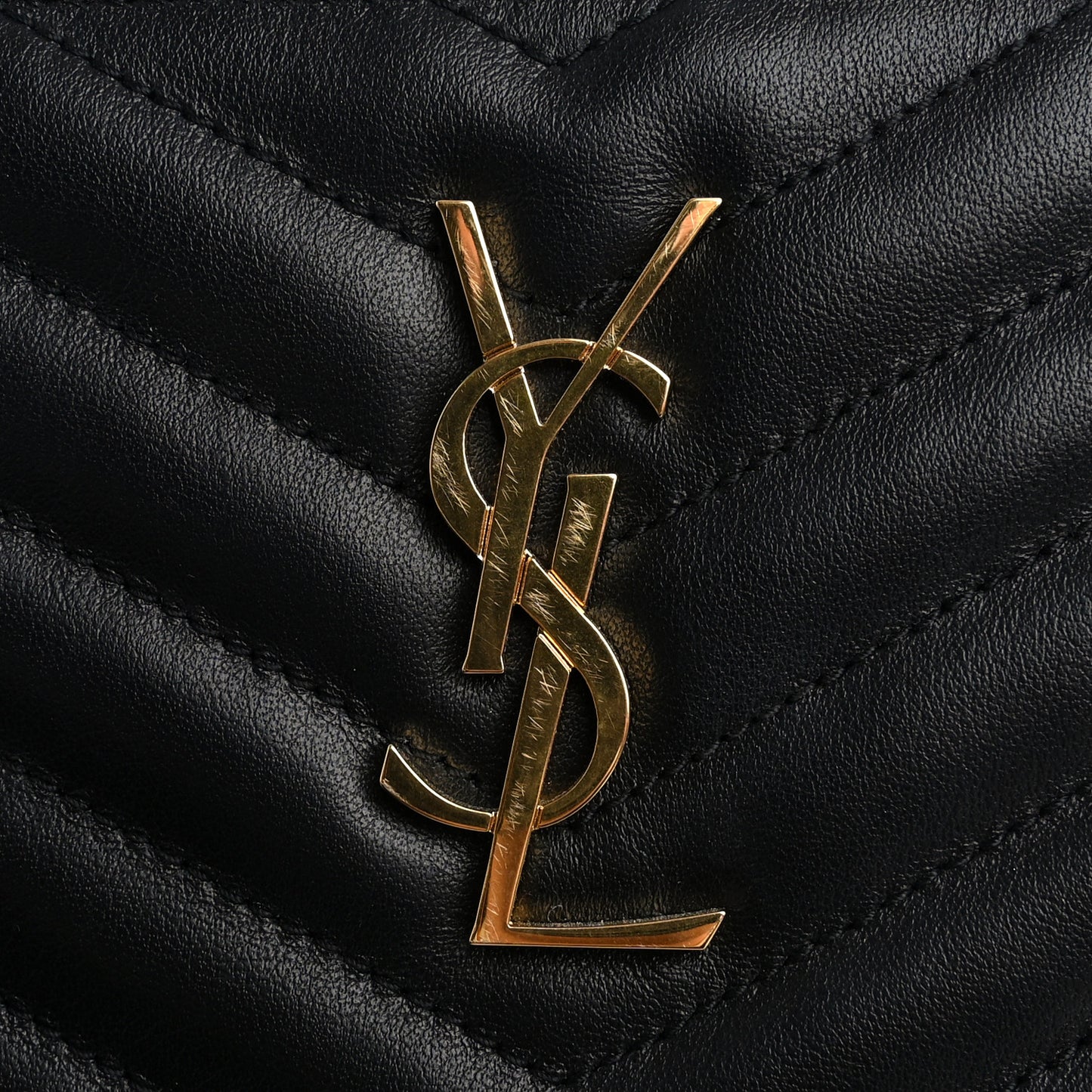 Calfskin Matelasse Chevron Monogram A5 Wristlet Black
