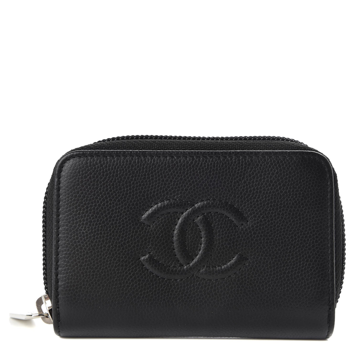 Chanel Caviar Timeless CC Zip Around Coin Purse Black 1 of 7
