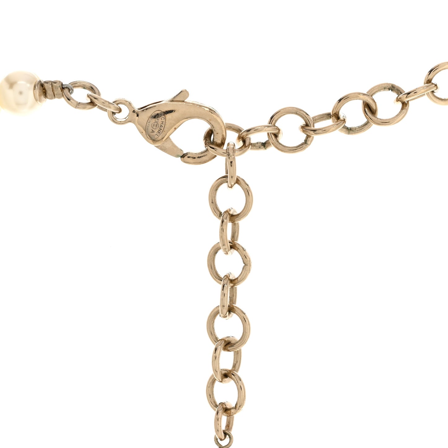 Metal Crystal Pearl CC Star Short Pendant Necklace Gold