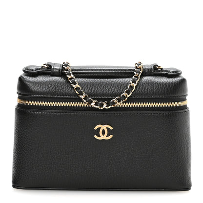 Chanel Grained Calfskin Small Supple Trapeze Vanity With Chain Black 1 of 10
