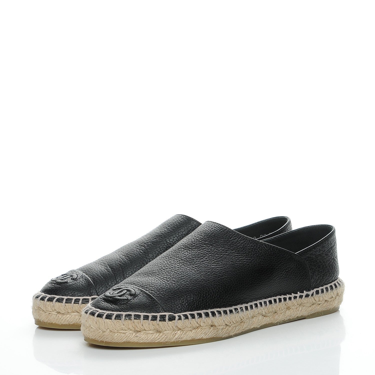 Chanel Grained Calfskin CC Espadrilles 39 Black 3 of 10