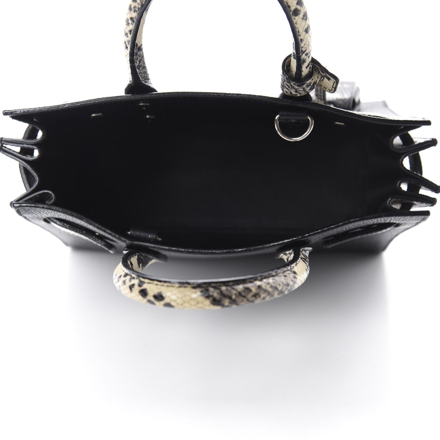 Grained Calfskin Python Embossed Nano Sac De Jour Black