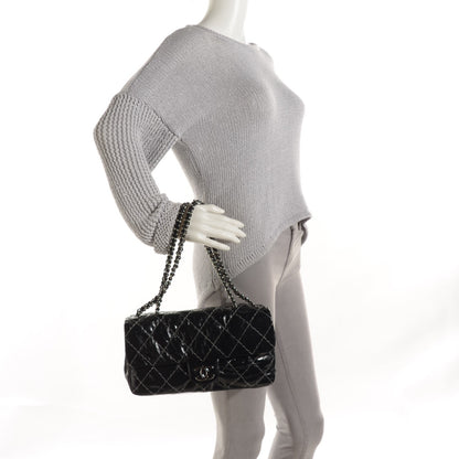Chanel Glazed Goatskin Double Stitch Flap Black 2 of 7