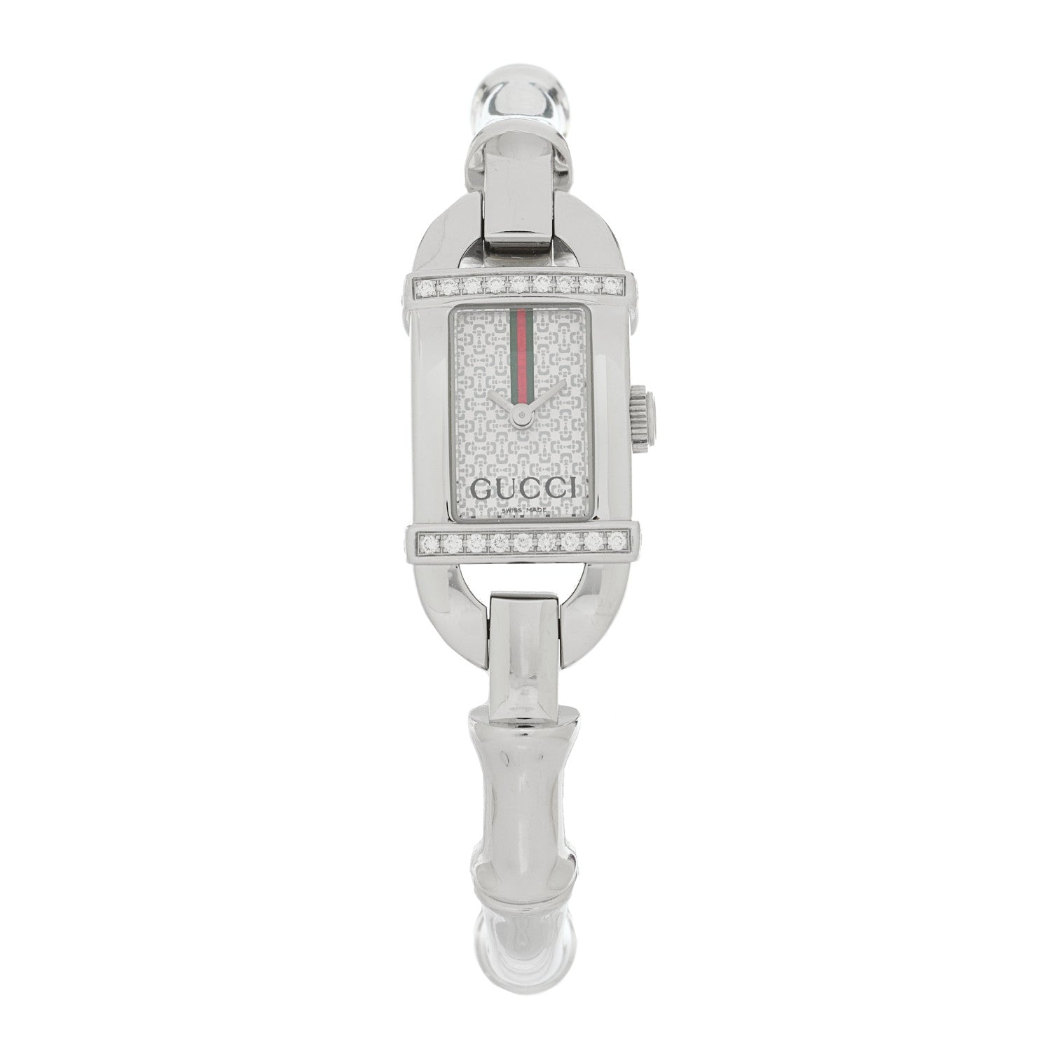 Gucci Stainless Steel Diamond 16mm 6800L Bamboo Quartz Watch
