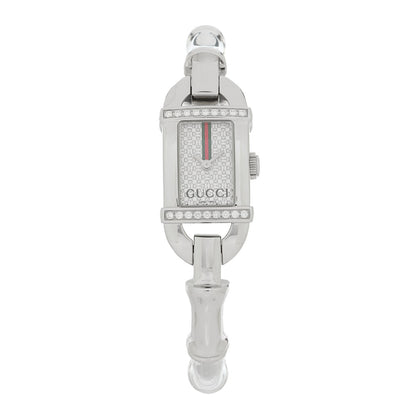 Gucci Stainless Steel Diamond 16mm 6800L Bamboo Quartz Watch Silver 1 of 4