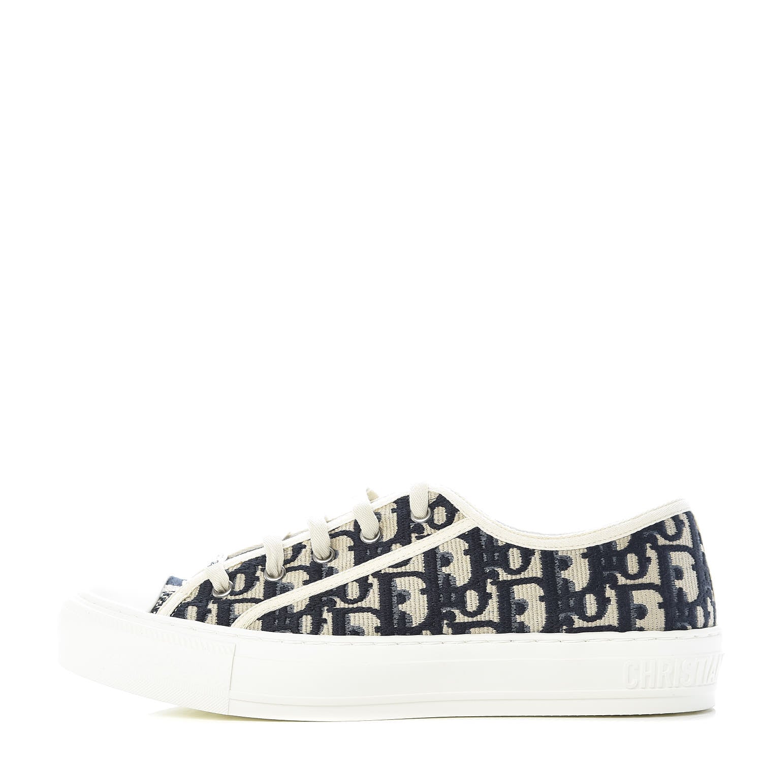Christian Dior Canvas Oblique Walk'N'Dior Low Top Sneakers 39 Deep Blue 1 of 10
