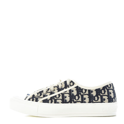 Christian Dior Canvas Oblique Walk'N'Dior Low Top Sneakers 39 Deep Blue 1 of 10